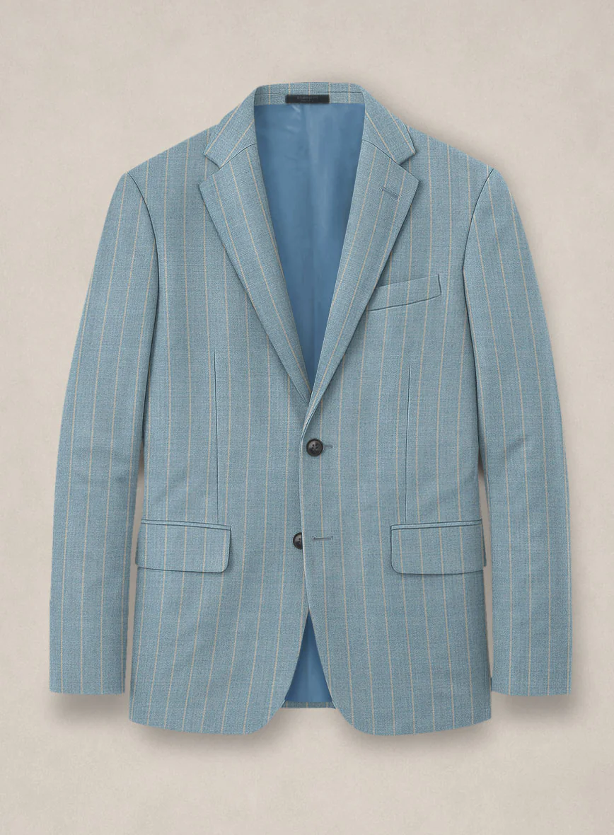 Bristol Ice Blue Rope Stripe Suit - Image 2