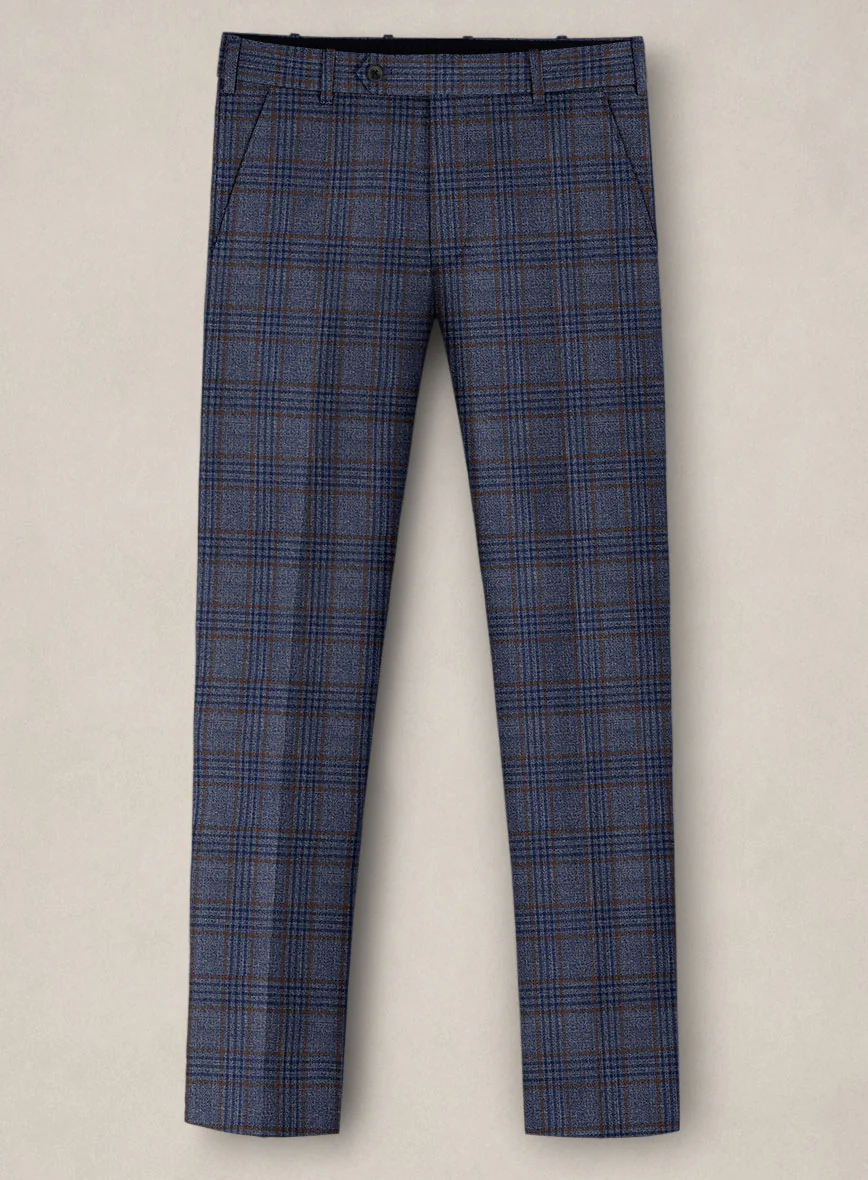 Bristol Indaco Blue Check Pants - Image 2