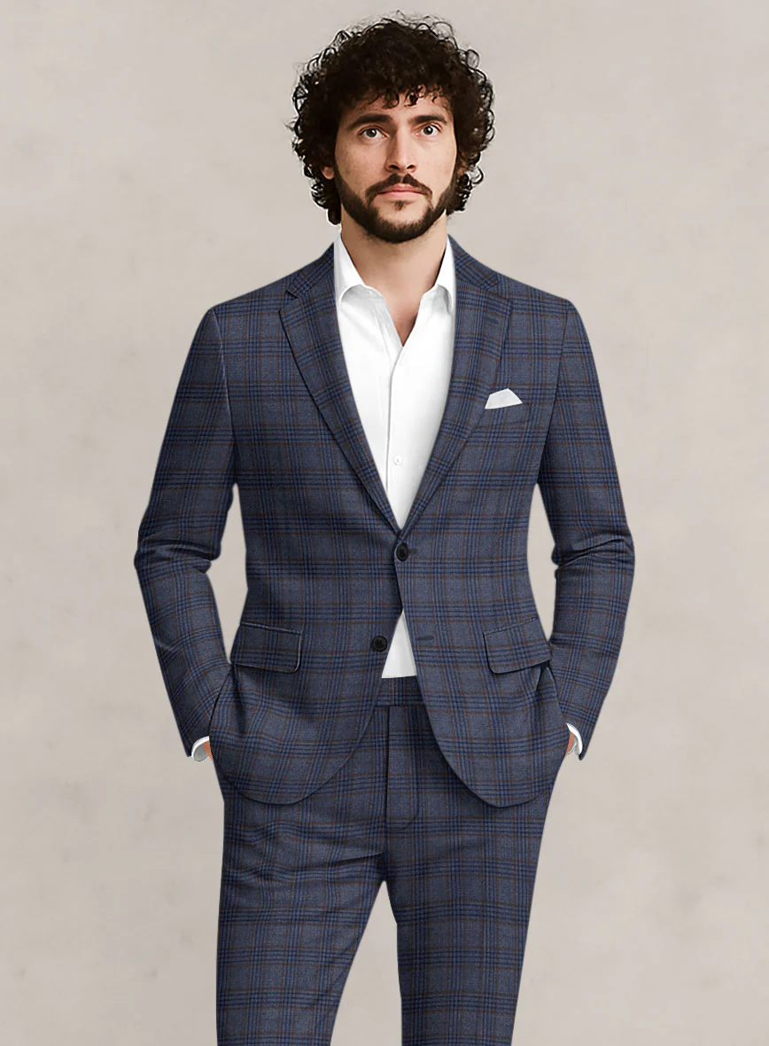Bristol Indaco Blue Check Suit - Image 3
