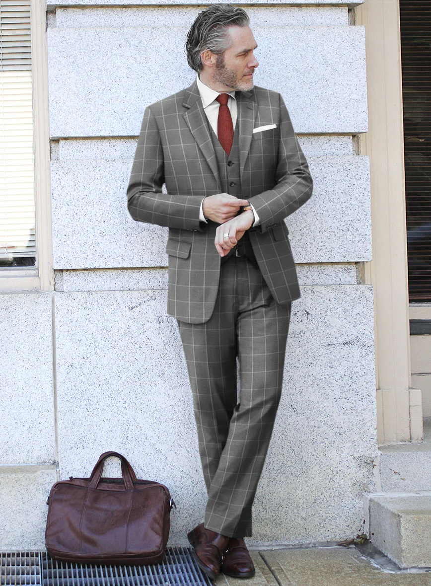 Bristol Lenato Gray Checks Suit - Image 2