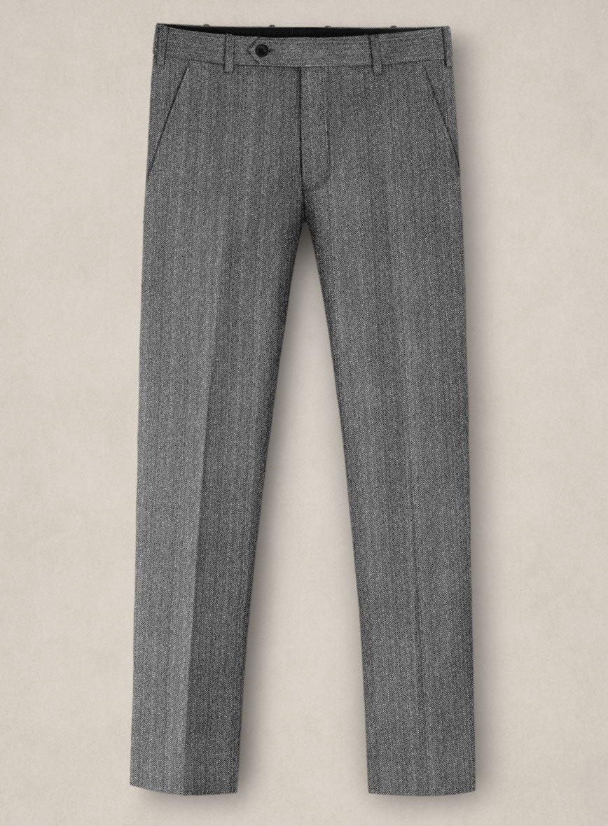 Bristol Light Gray Herringbone Pants - Image 2