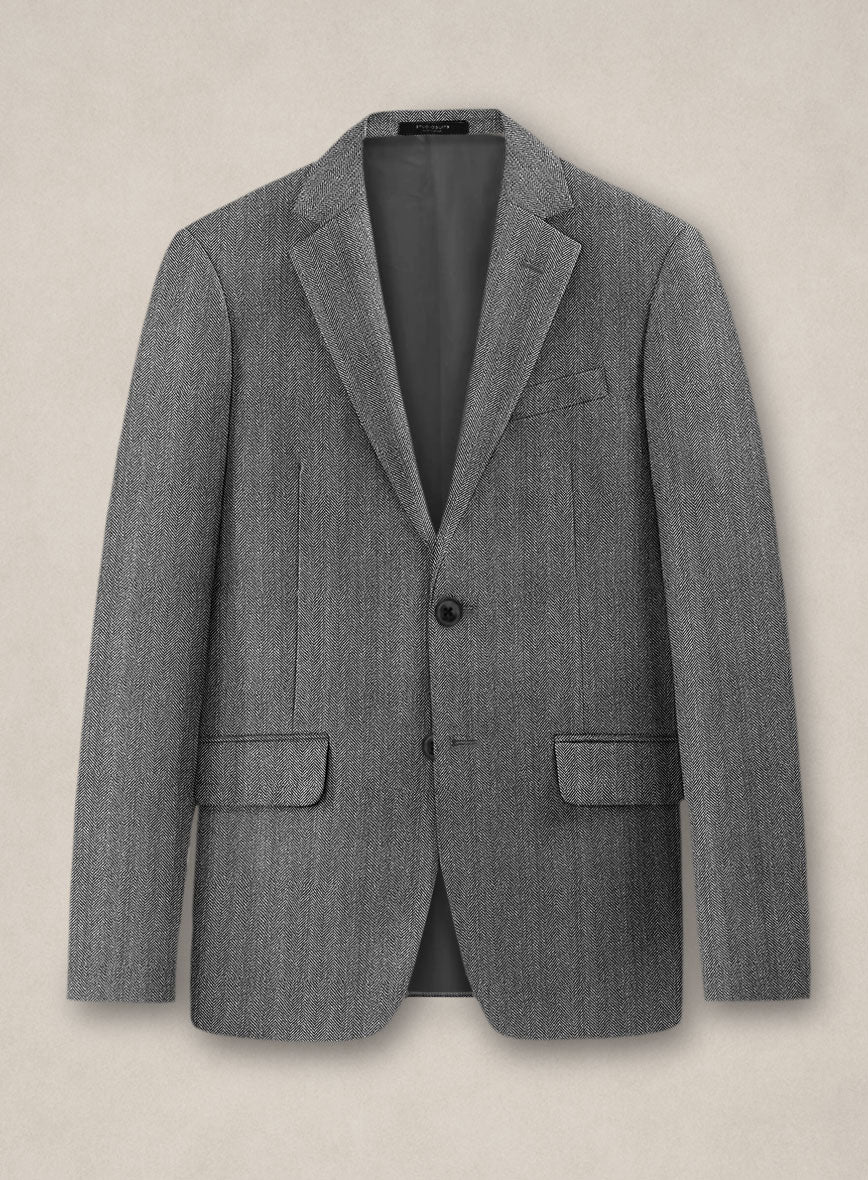 Bristol Light Gray Herringbone Suit - Image 2