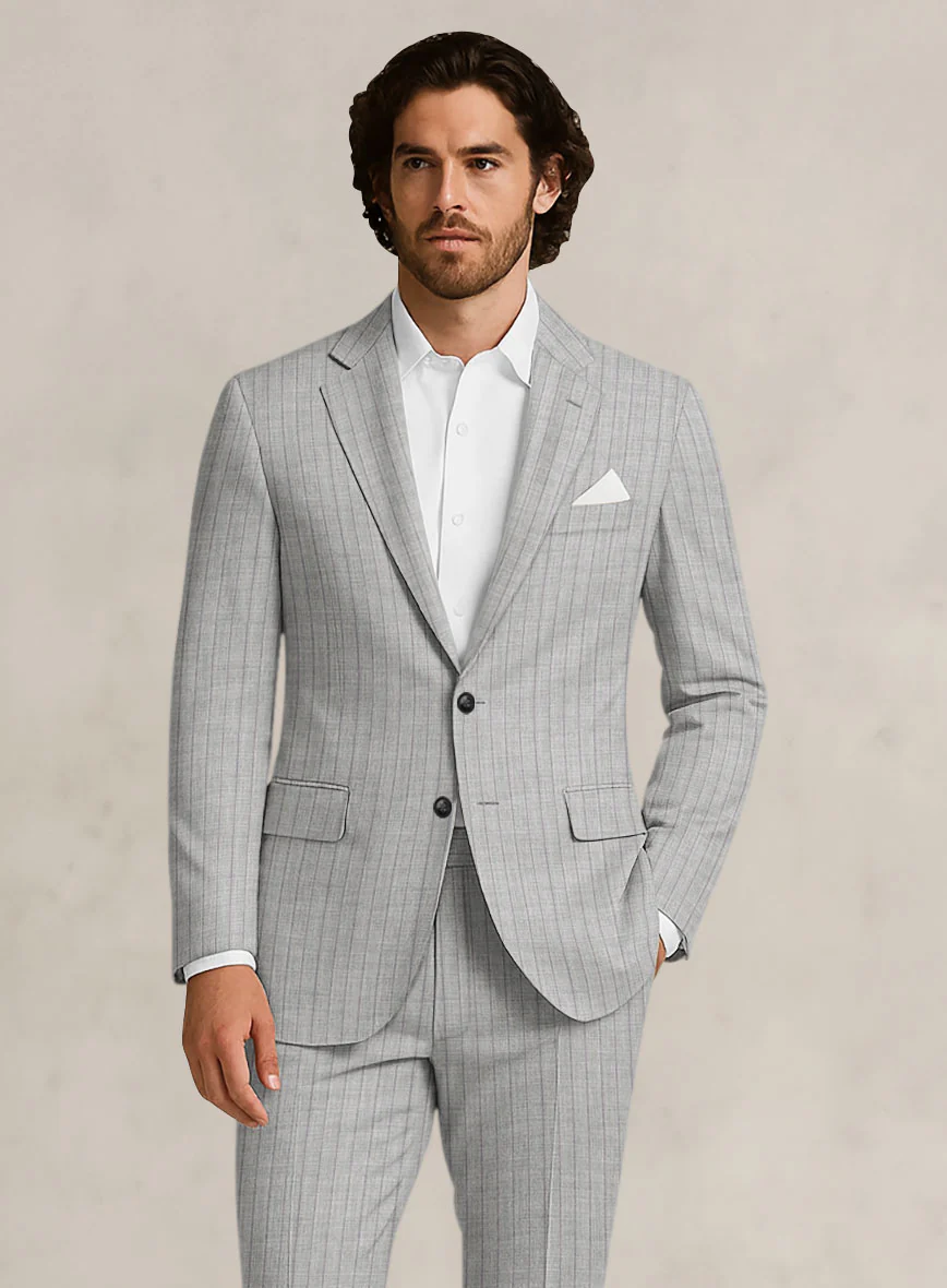 Bristol Light Gray Pinstripe Suit - Image 3
