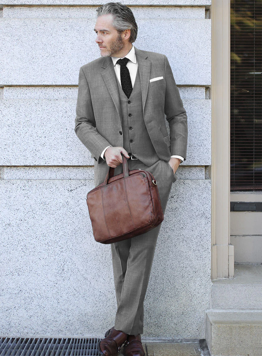Bristol Light Gray Sharkskin Suit - Image 2