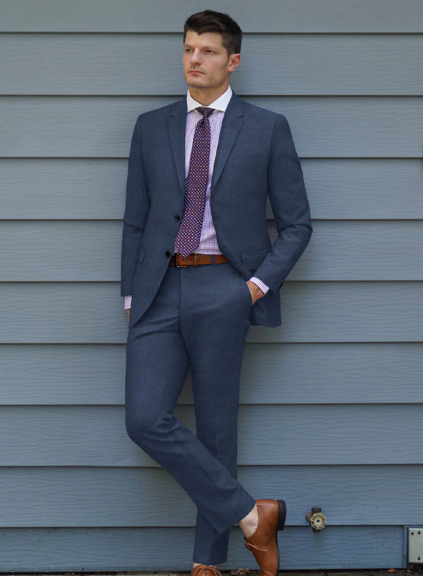Bristol Light Navy Sharkskin Suit - Image 2