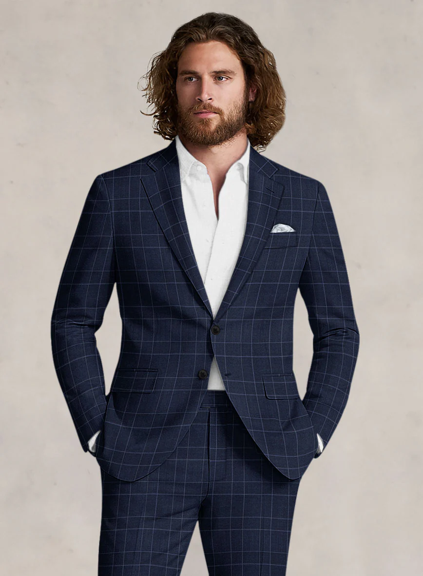 Bristol Marine Blue Windowpane Jacket - Image 2