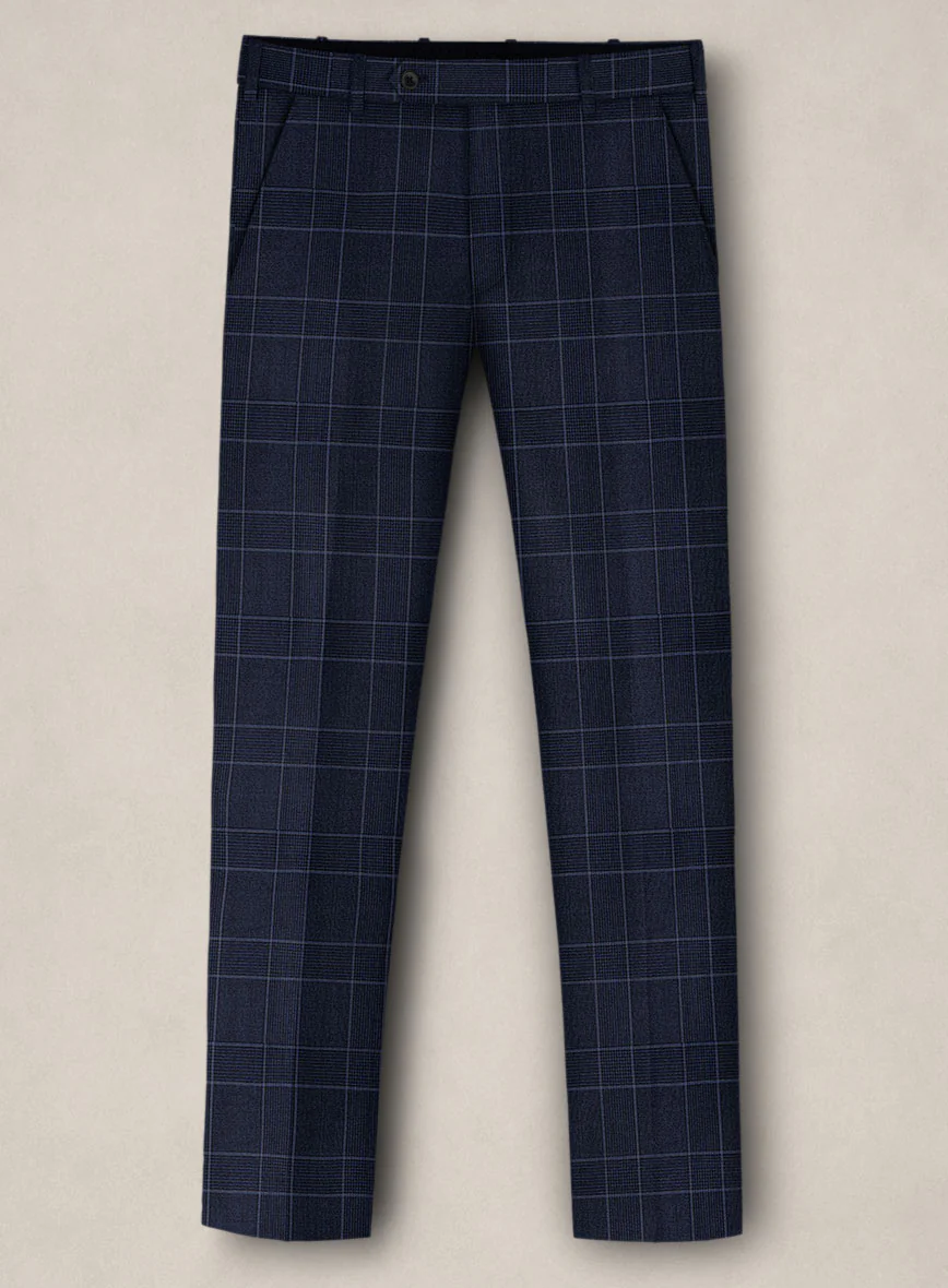 Bristol Marine Blue Windowpane Pants - Image 2