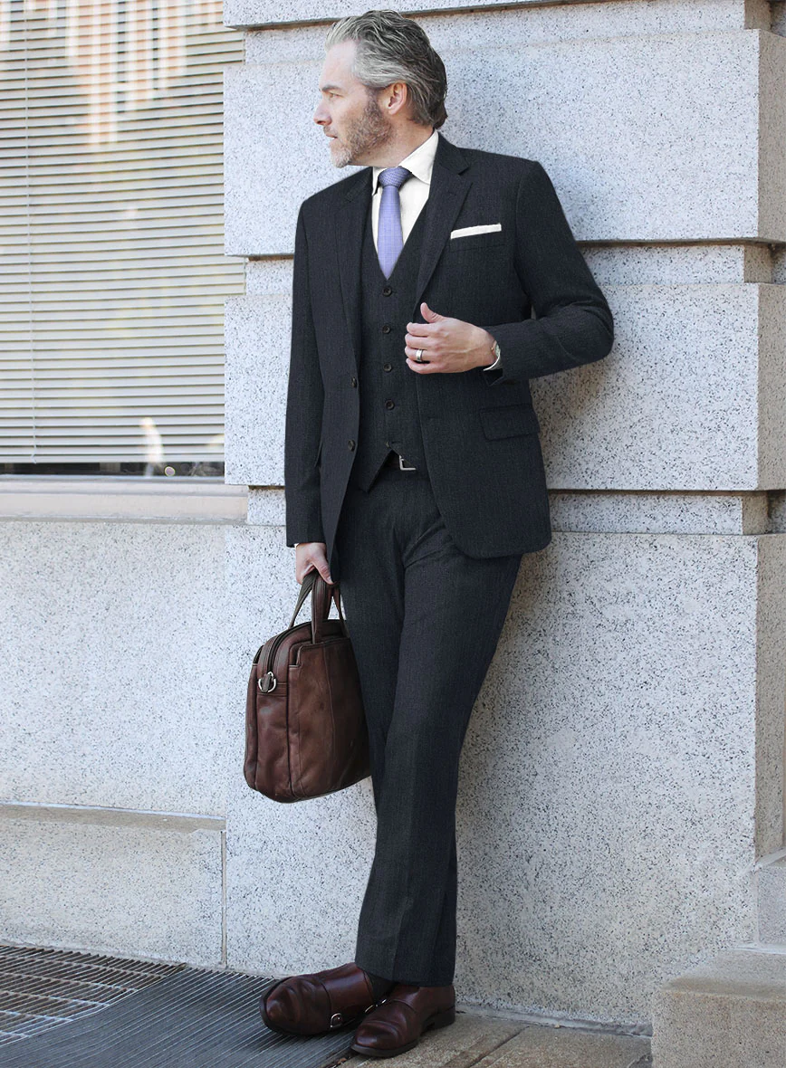 Bristol Muted Blue Herringbone Suit - Image 2