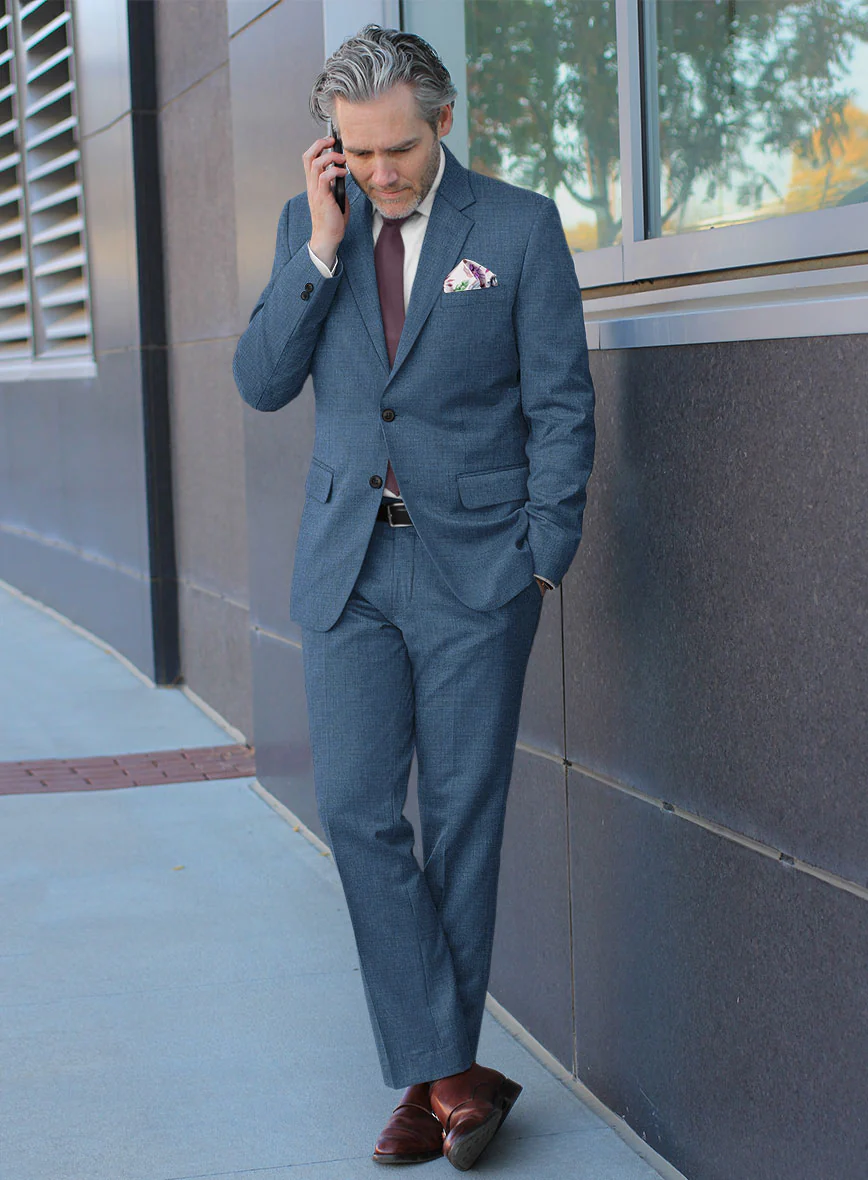 Bristol Nailhead Rich Blue Suit - Image 2