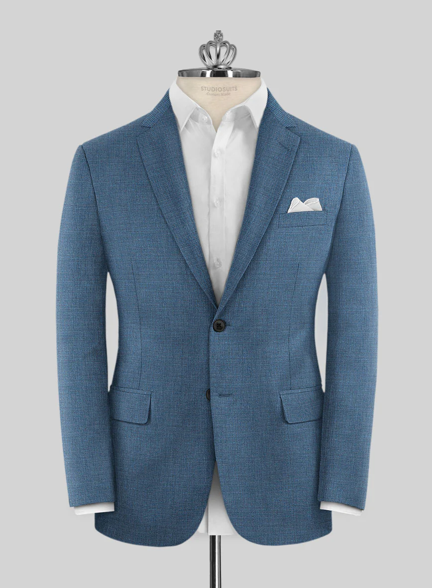 Bristol Nailhead Rich Blue Suit - Image 3