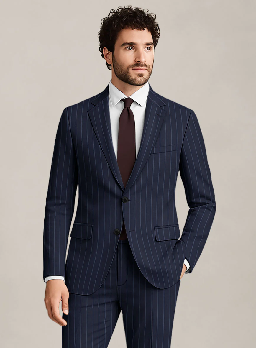 Bristol Navy Blue Rope Stripe Jacket - Image 2