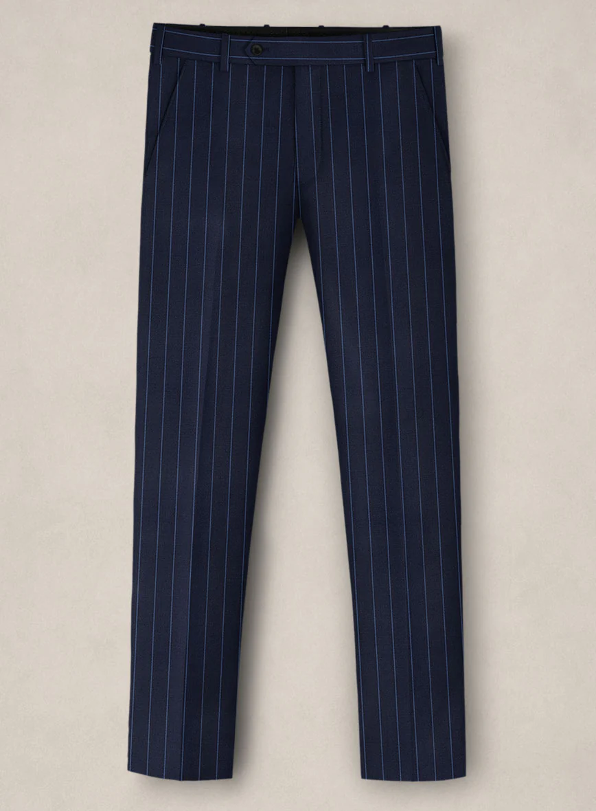 Bristol Navy Blue Rope Stripe Pants - Image 2