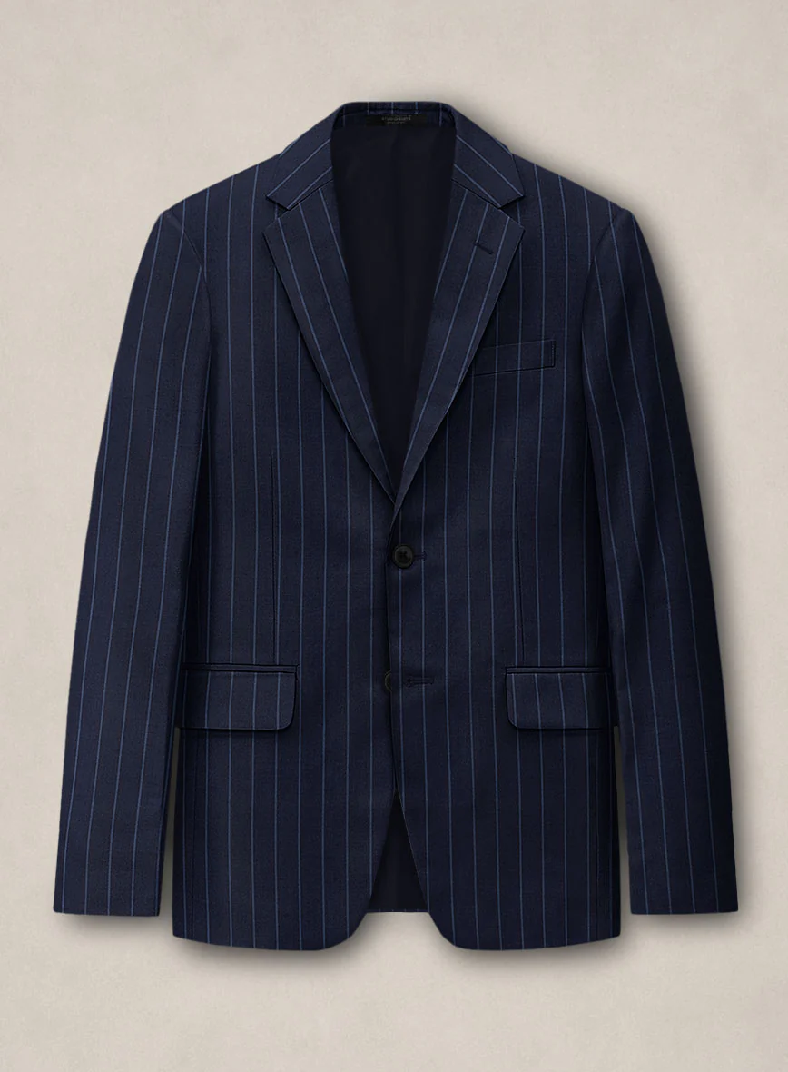 Bristol Navy Blue Rope Stripe Suit - Image 2