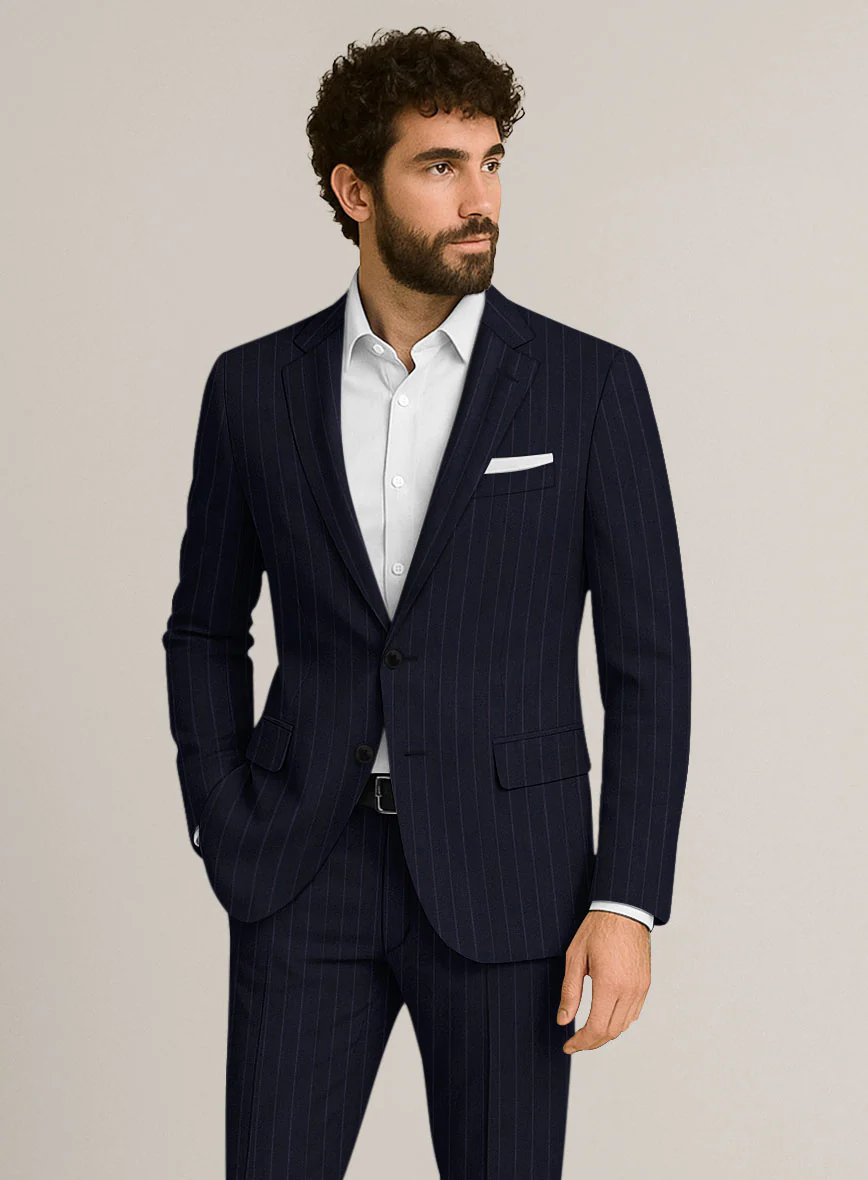 Bristol Navy Pinstripe Jacket - Image 2