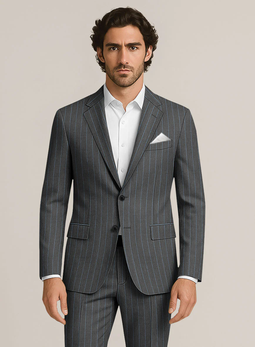 Bristol Slate Gray Rope Stripe Jacket - Image 2