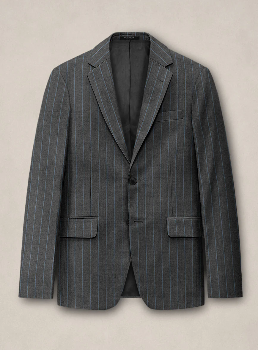 Bristol Slate Gray Rope Stripe Suit - Image 2
