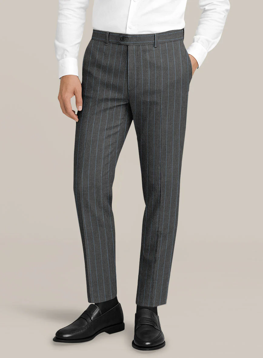 Bristol Slate Gray Rope Stripe Suit - Image 5