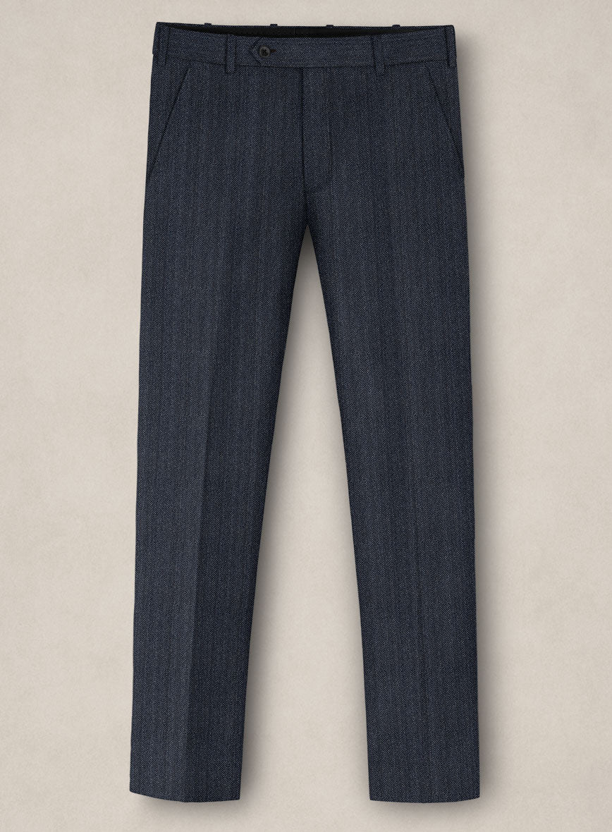 Bristol Steel Blue Herringbone Pants - Image 2