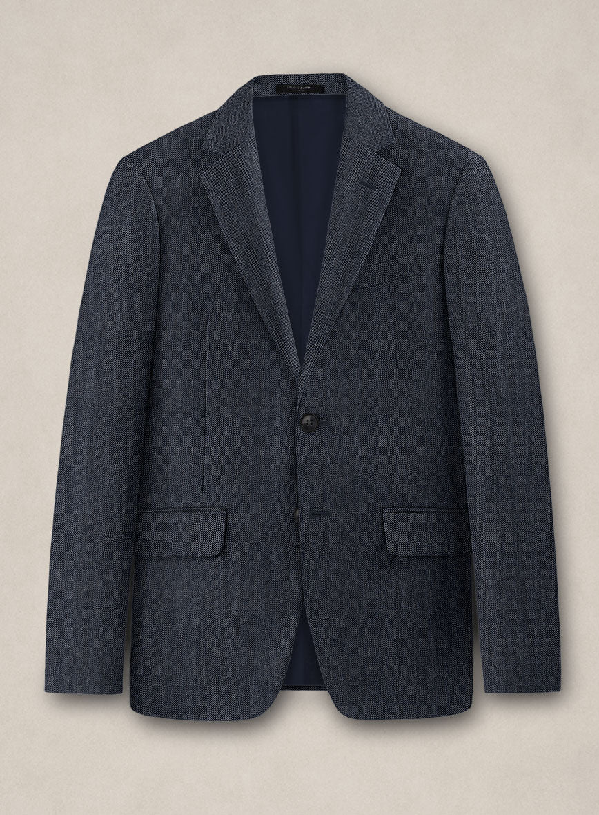 Bristol Steel Blue Herringbone Suit - Image 2