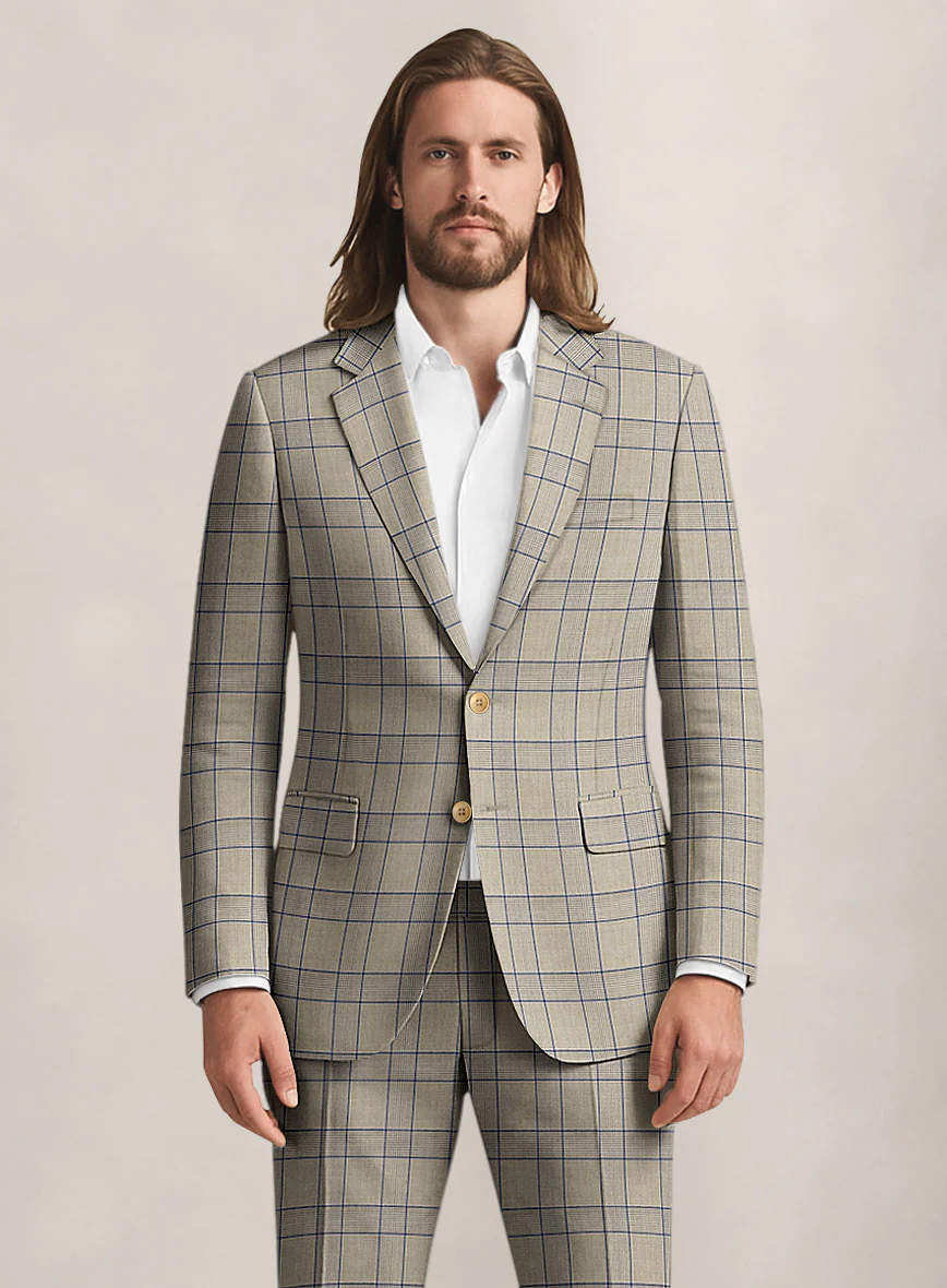 Bristol Stone Beige Windowpane Jacket - Image 2