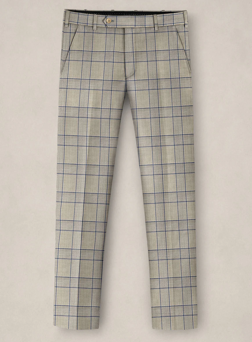 Bristol Stone Beige Windowpane Suit - Image 4