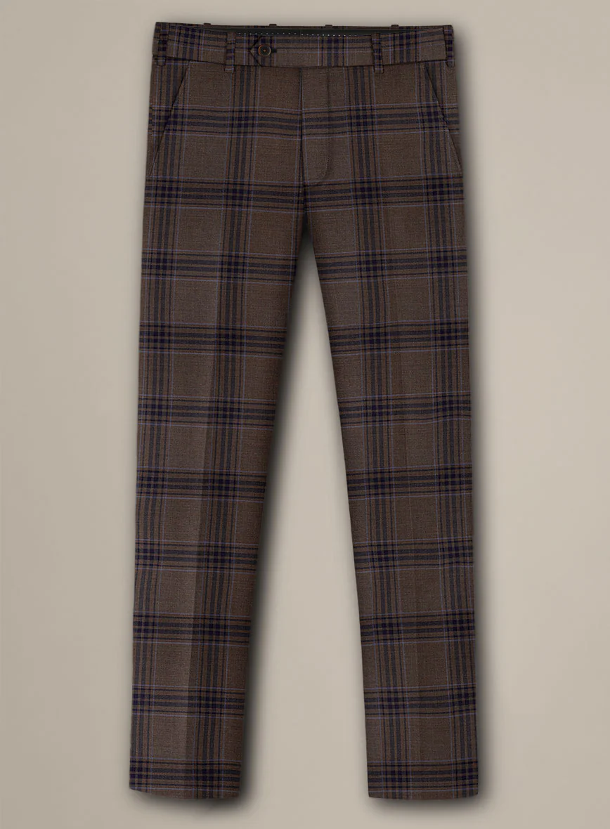 Bristol Trufa Brown Check Pants - Image 2