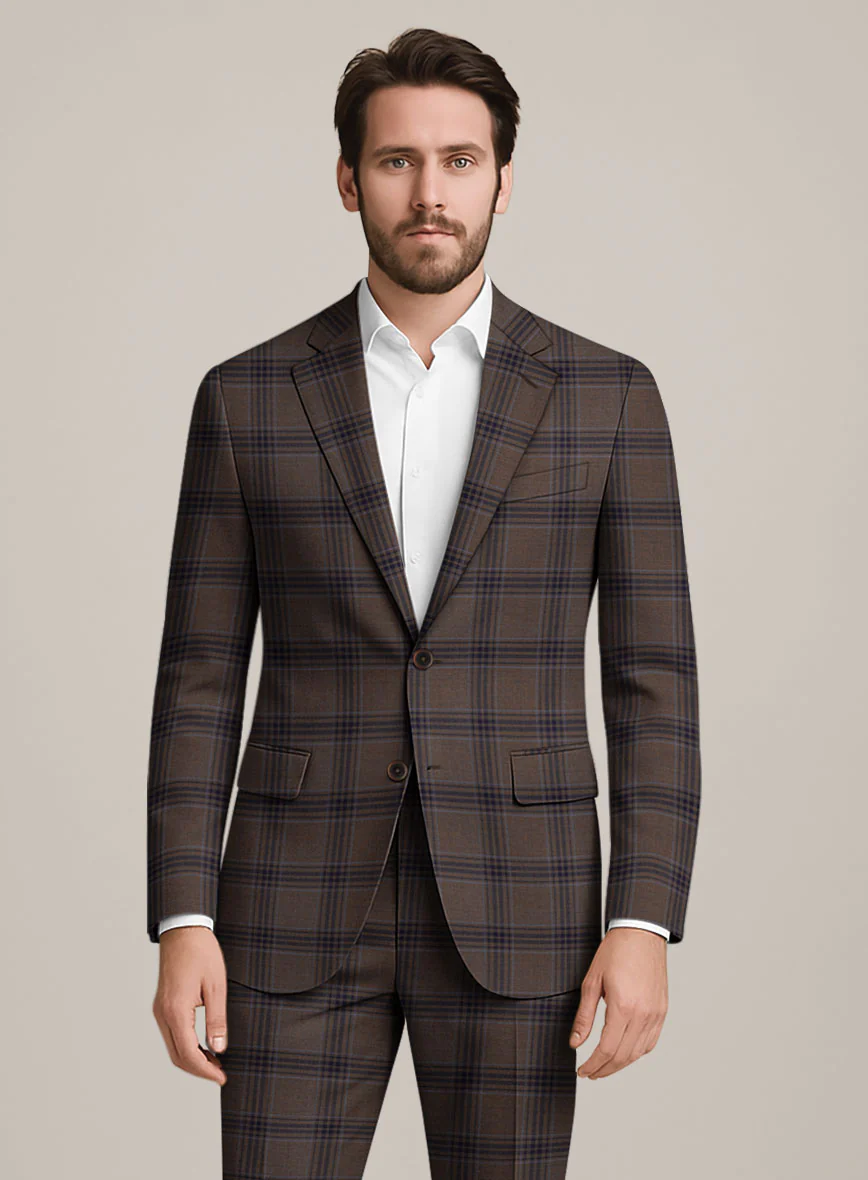 Bristol Trufa Brown Check Suit - Image 3
