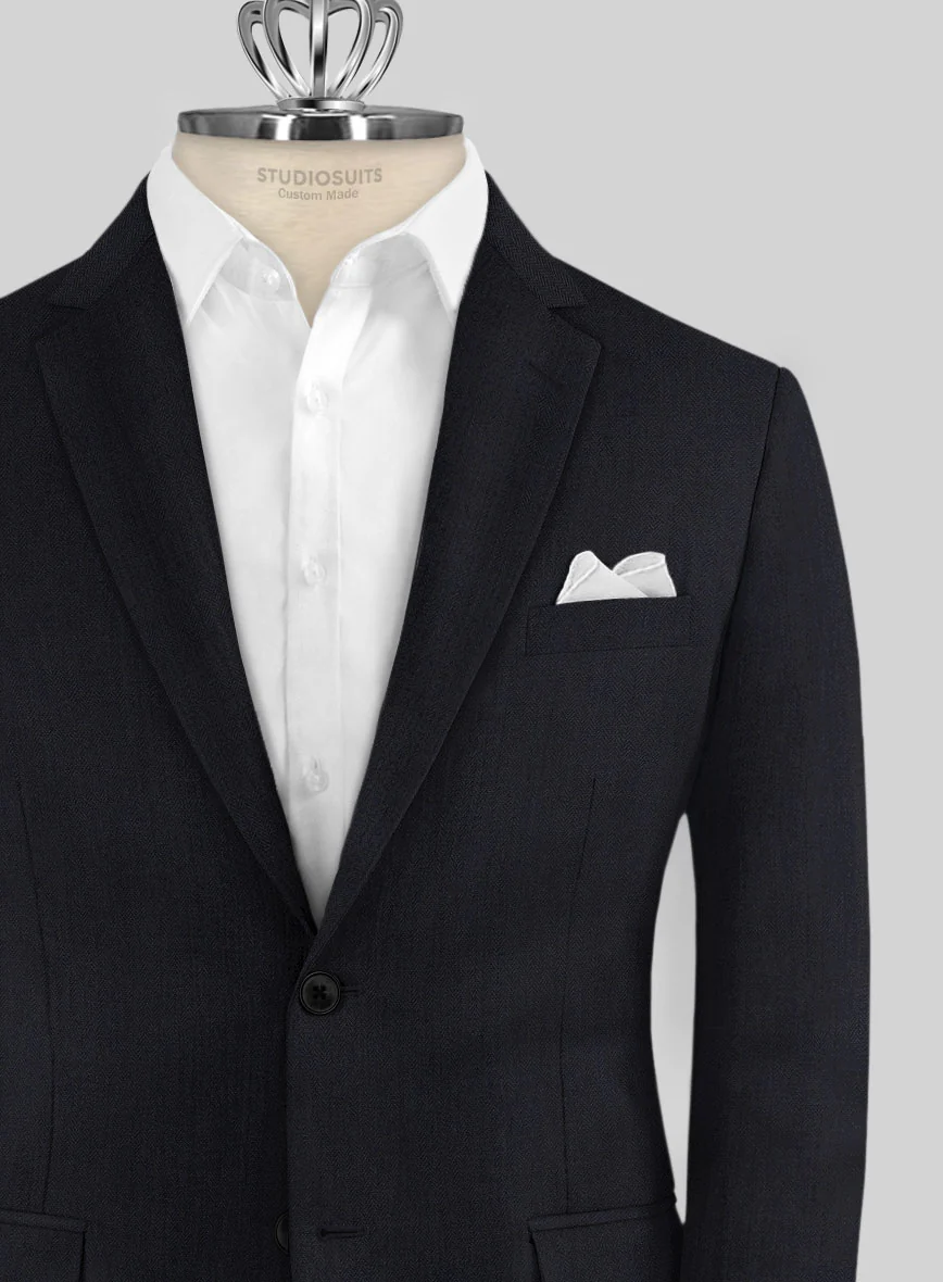 Bristol Umino Dark Blue Herringbone Jacket - Image 2