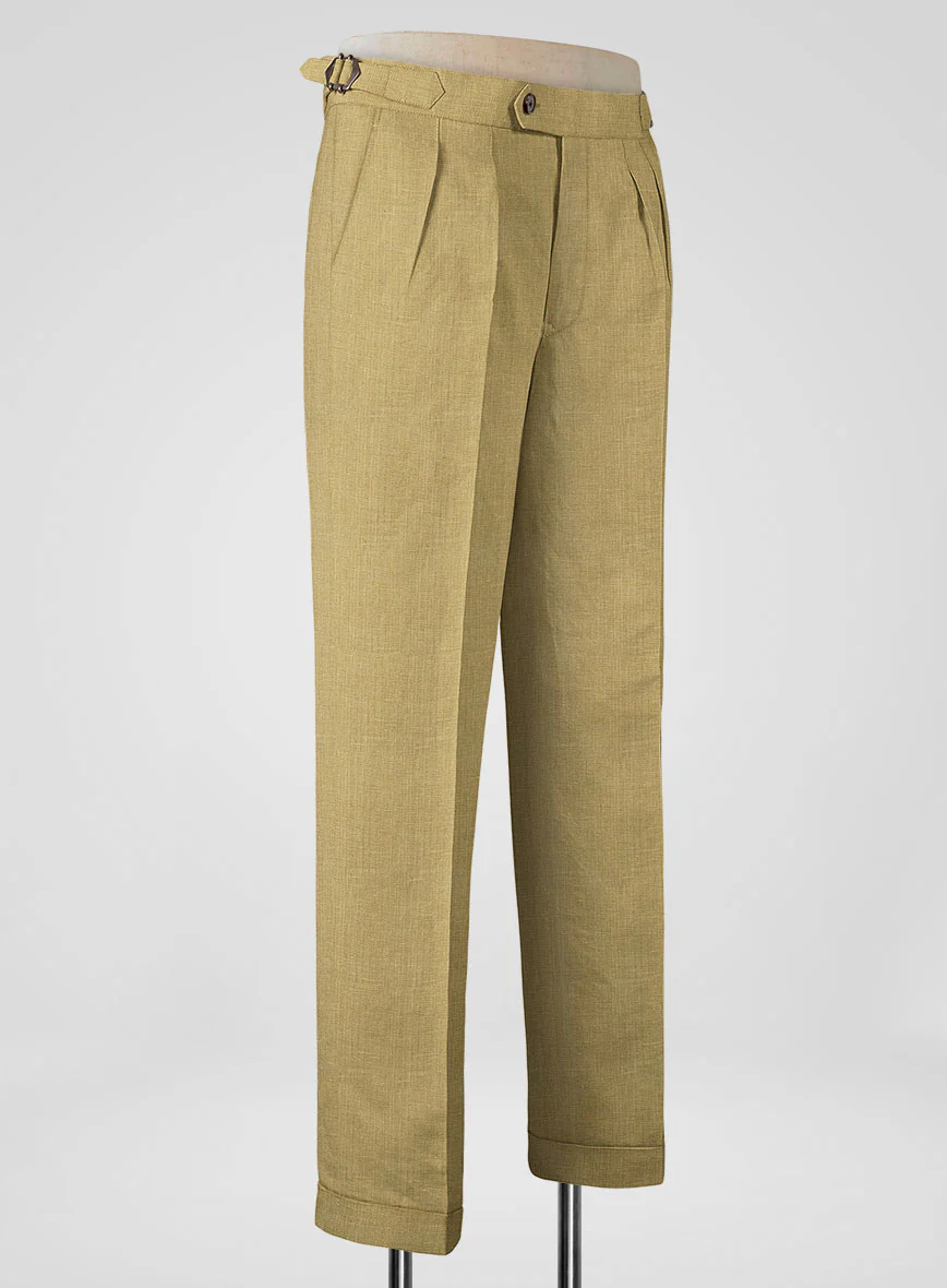 British Khaki Linen Highland Trousers - Image 4