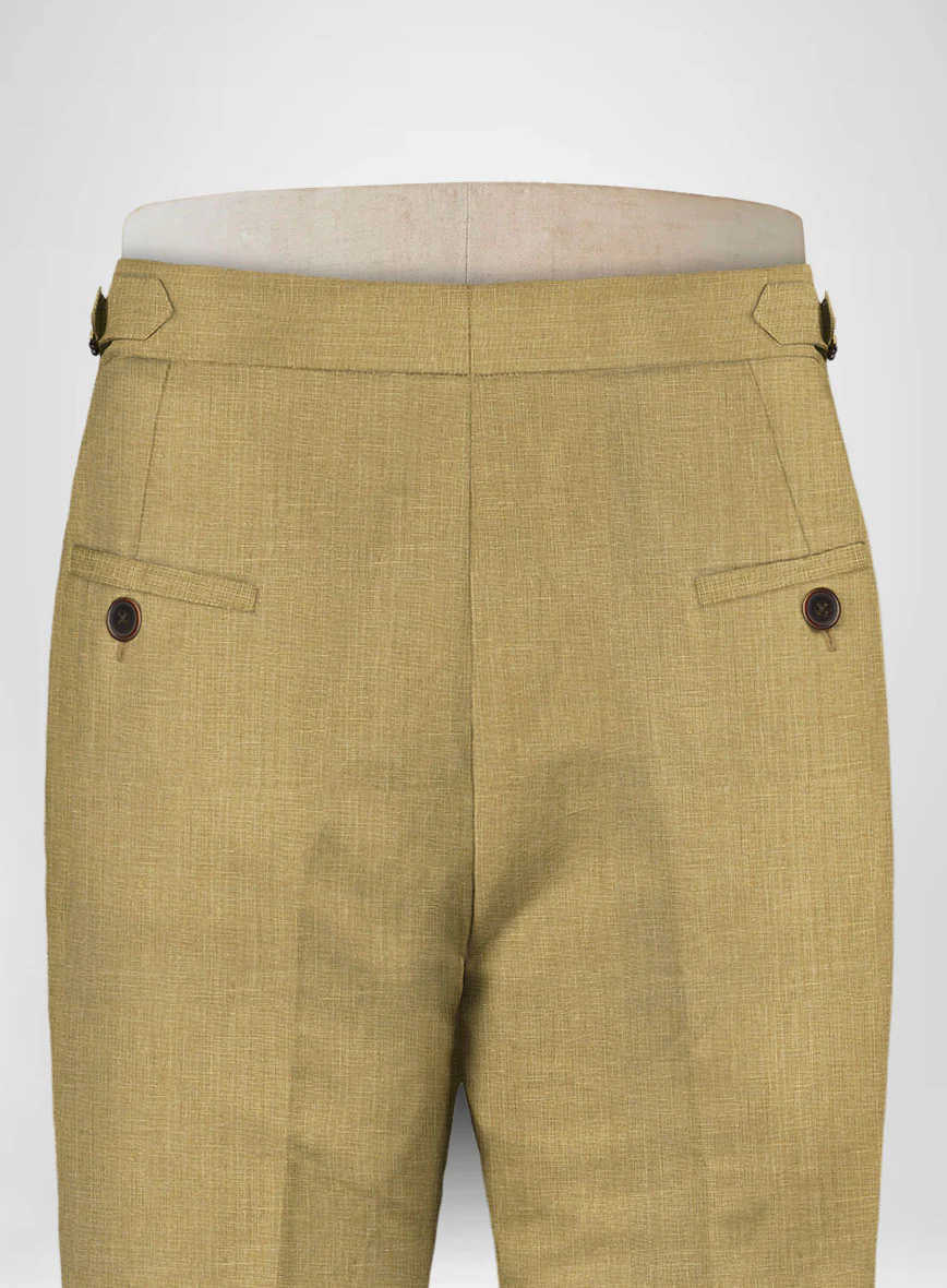 British Khaki Linen Highland Trousers - Image 5