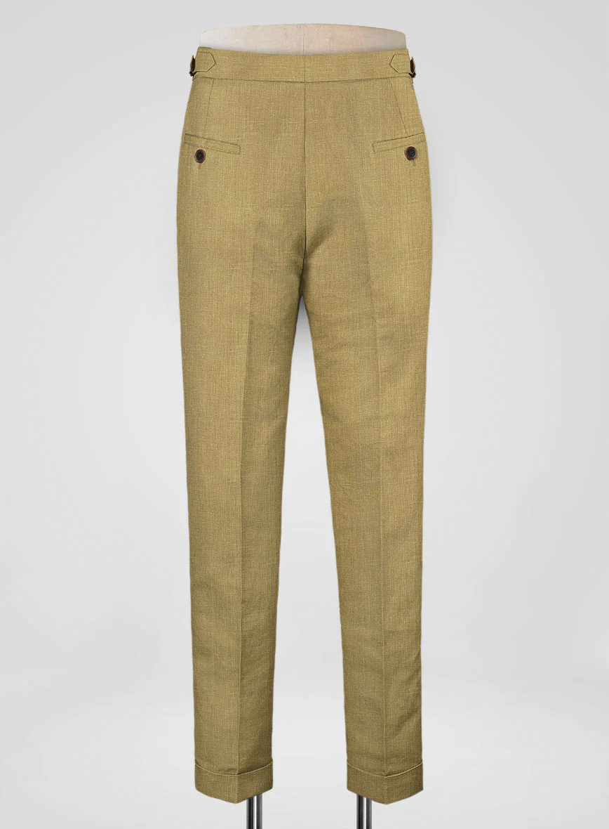 British Khaki Linen Highland Trousers - Image 6