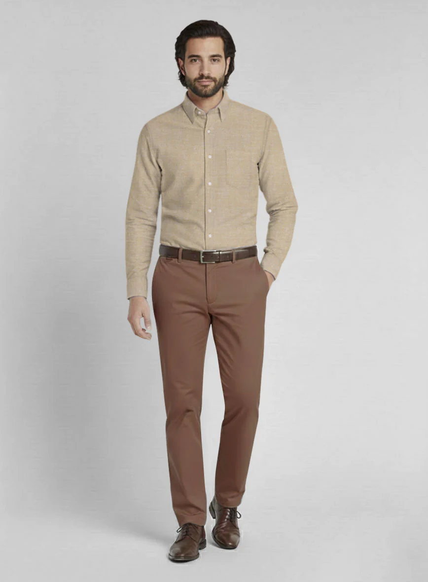 Bronze Mist Dobby Cotton Shirt - Image 4