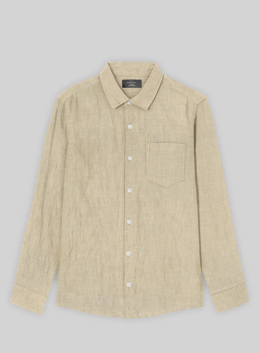 Bronze Pure Linen Shirt - Image 3
