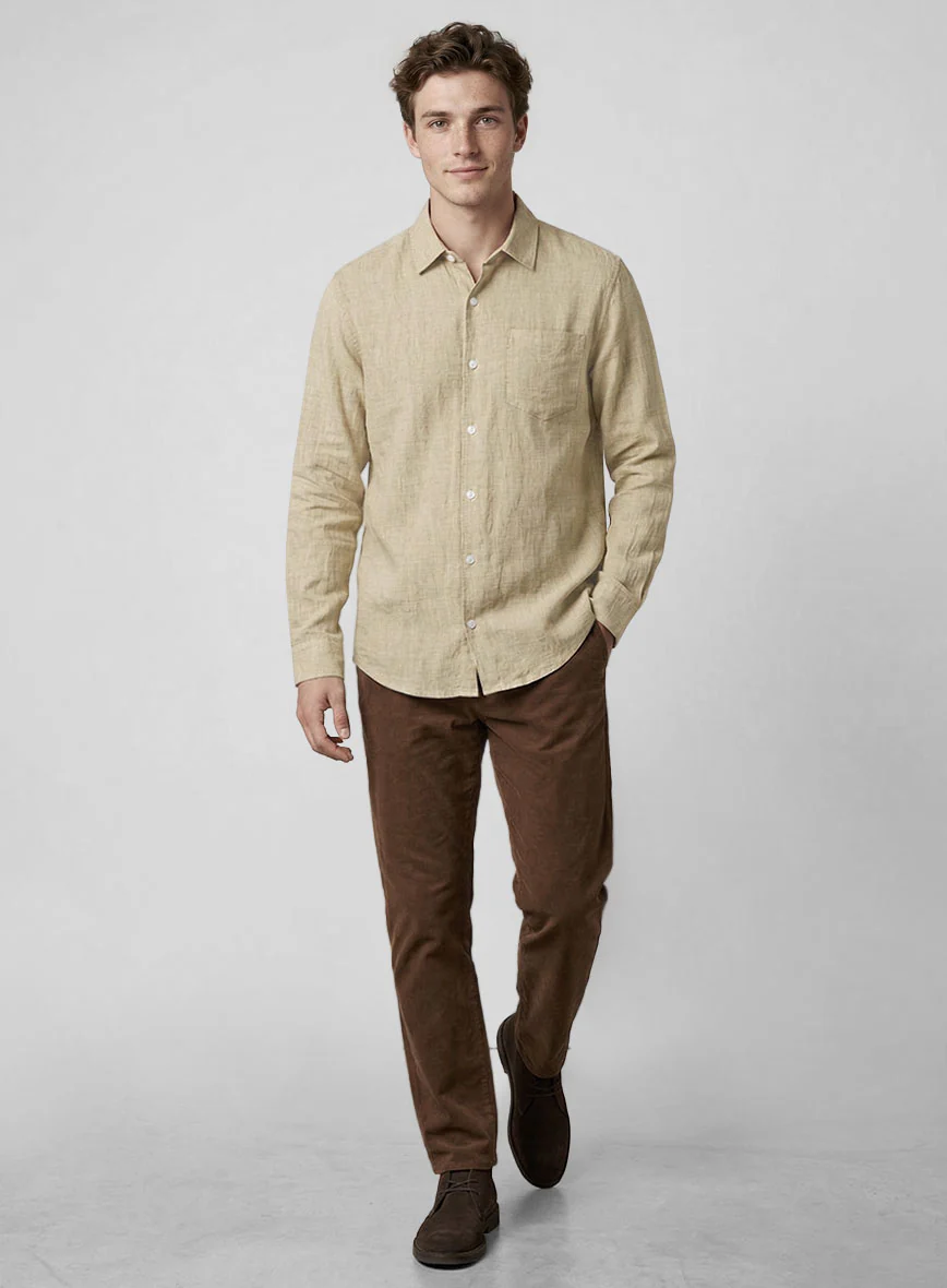 Bronze Pure Linen Shirt - Image 4