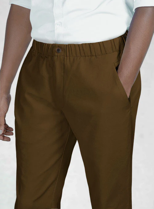 Easy Pants Brown Cotton Canvas - Image 4