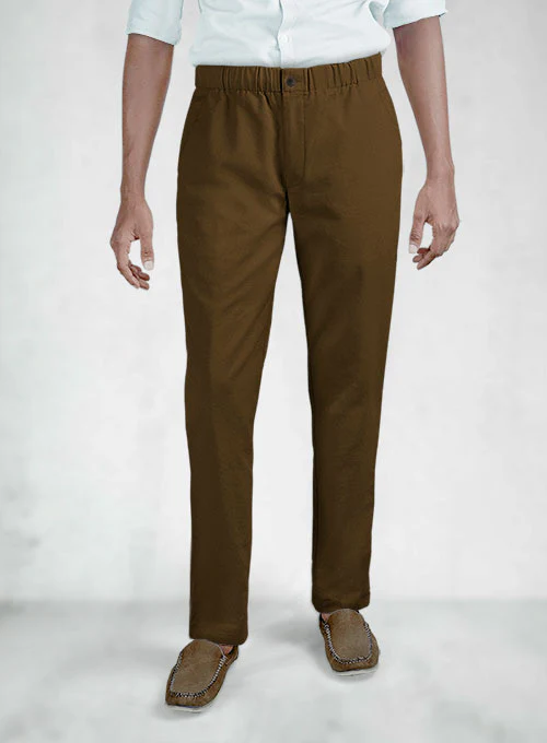 Easy Pants Brown Cotton Canvas - Image 8