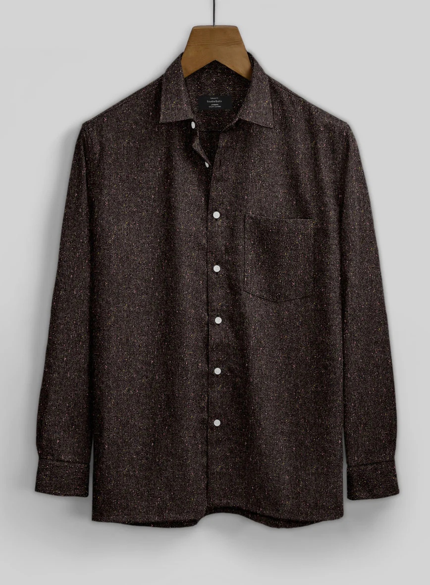 Brown Flecks Donegal Tweed Shirt - Image 3