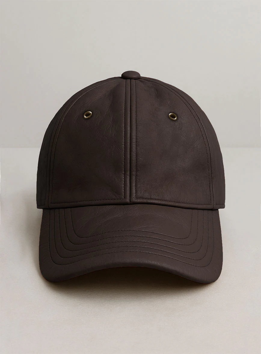 Brown Leather Sport Cap - Image 3