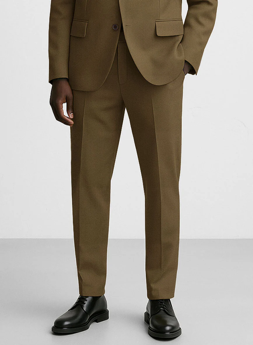 Brown Napoli Stretch Light Weight Cotton Pants - Image 2