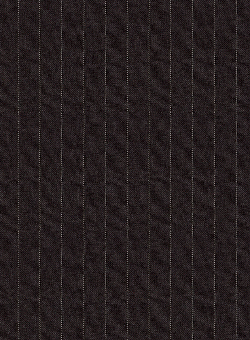 Brown Pinstripe Wool Waist Coat - Image 3