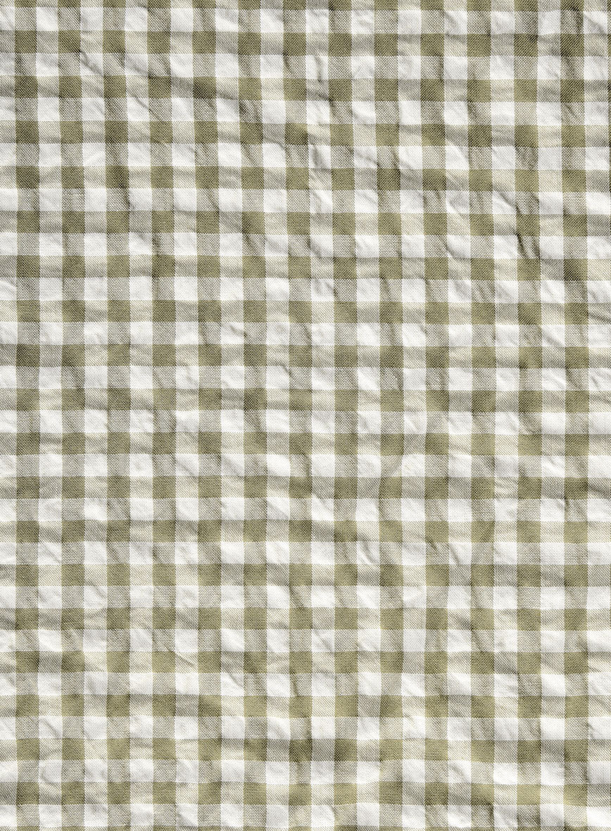 Brown Seersucker Cotton Shirt - Image 4