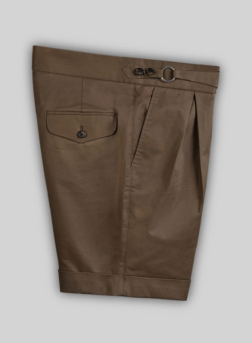 Brown Stretch Chino Gurkha Shorts - Image 3