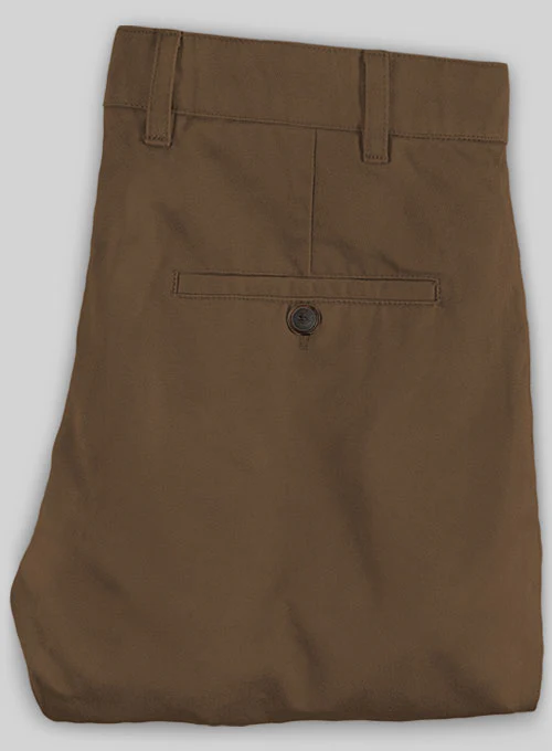 Washed Brown Stretch Chino Pants - Image 3