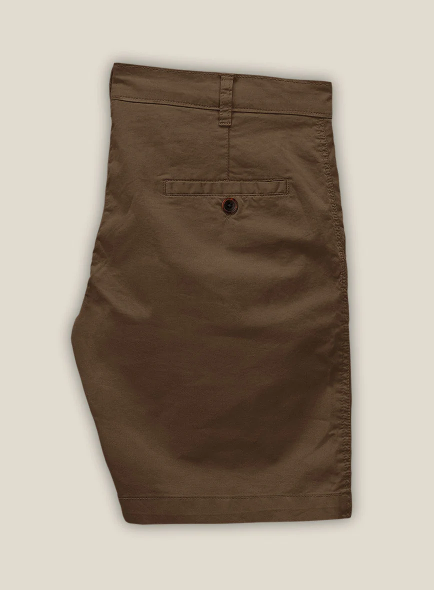 Brown Stretch Chino Shorts - Image 2