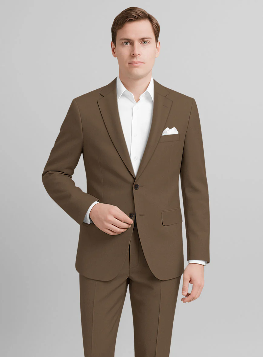 Brown Stretch Chino Suit - Image 3