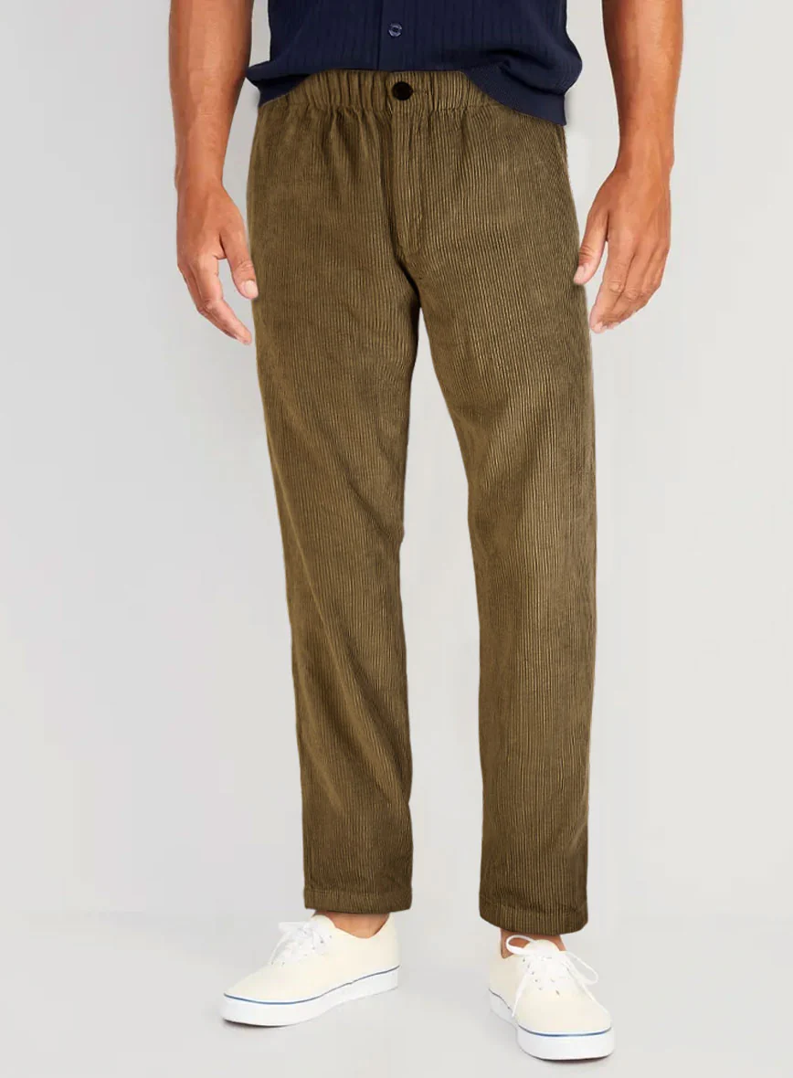 Brown Stretch Pin Corduroy Easy Pants - Image 2