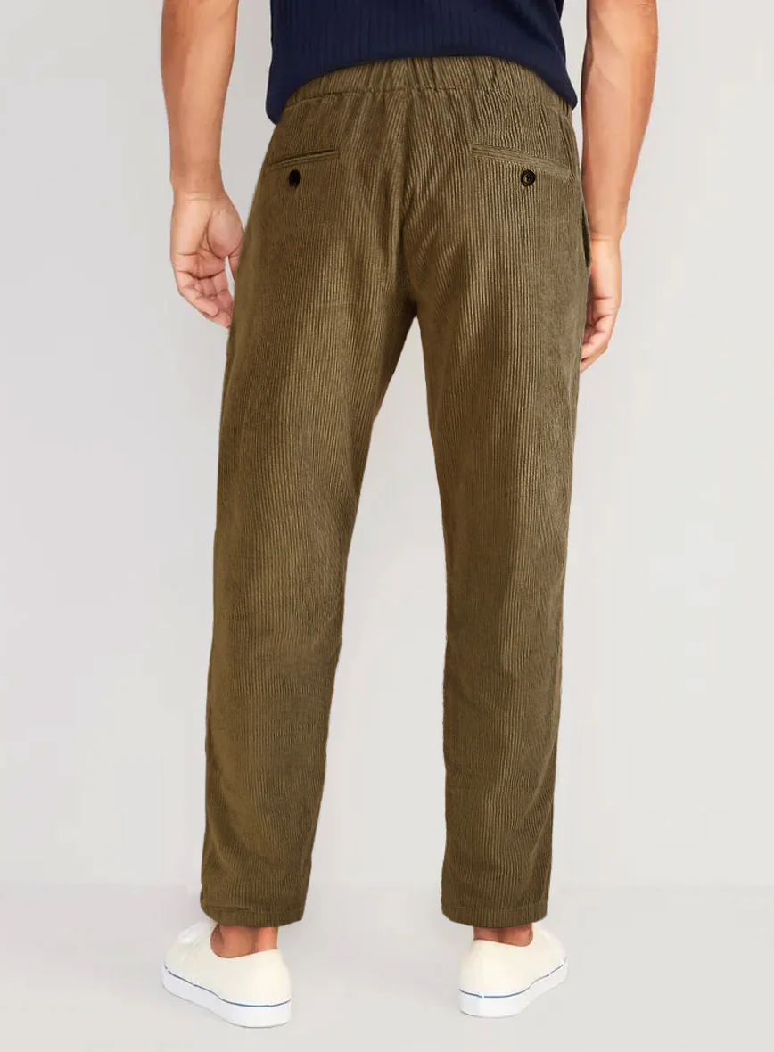 Brown Stretch Pin Corduroy Easy Pants - Image 3