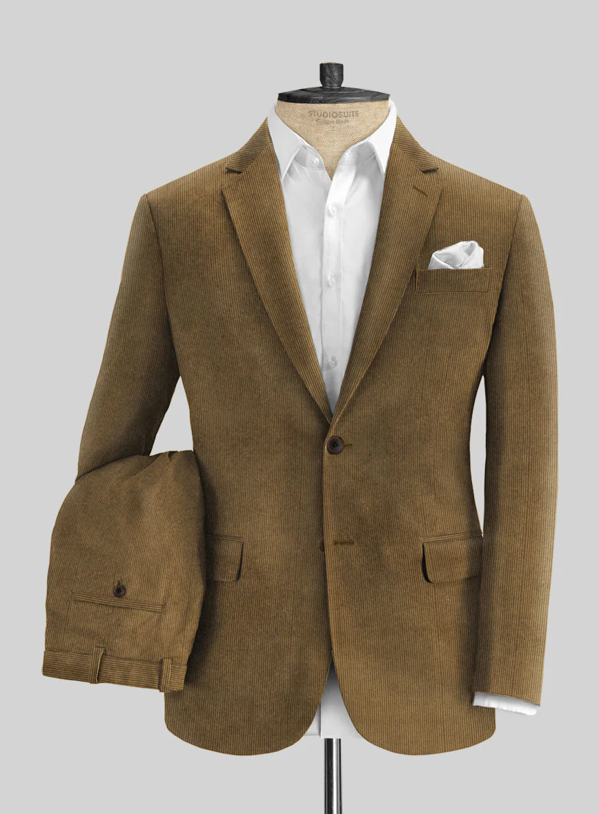 Brown Stretch Pin Corduroy Suit - Image 2