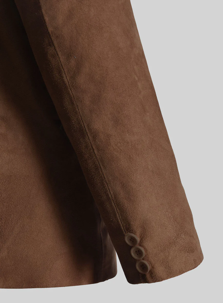 Brown Suede Leather Blazer - Image 5