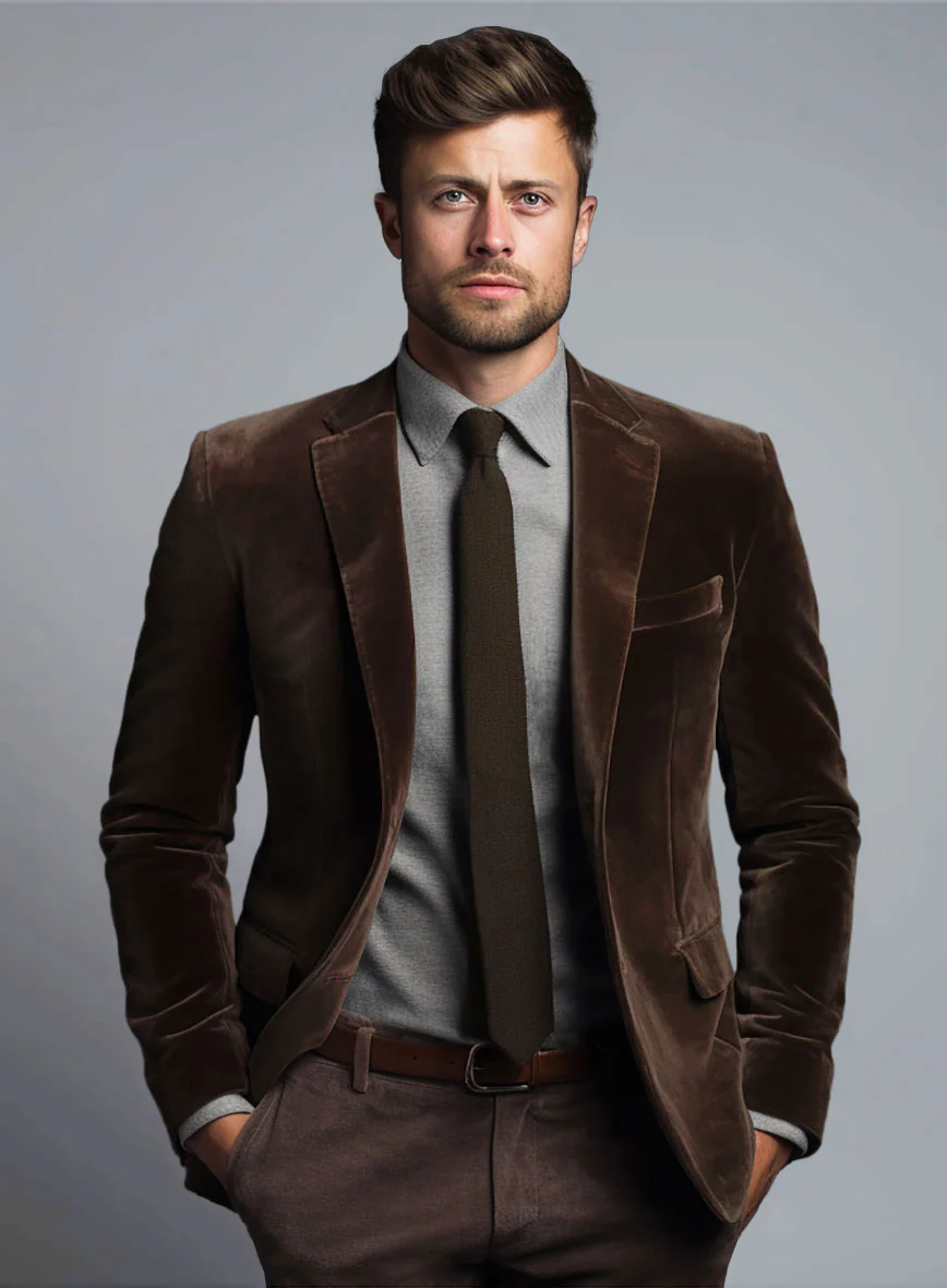 Brown Velvet Jacket - Image 2